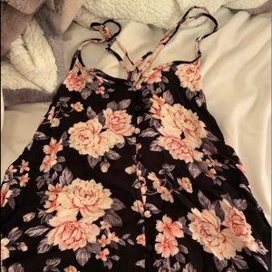 Strappy floral tank top